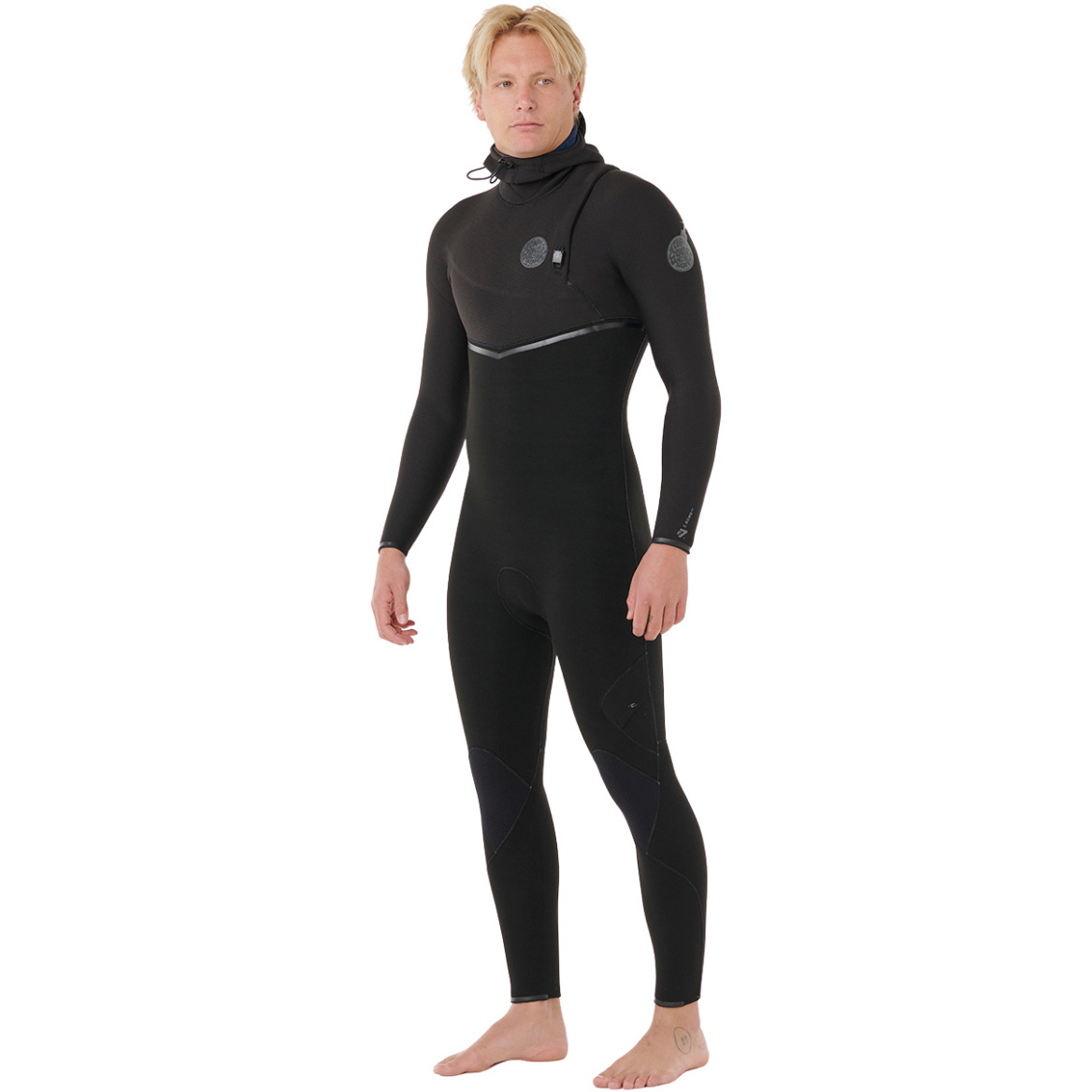 2026 Rip Curl Mens E-Bomb 5/4mm Zip Free Hooded Wetsuit 17IMFS - Black